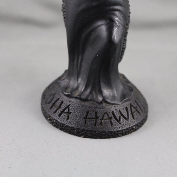 Vintage Tiki Figuirne - Blushing Hula Girl with Lei by Coco Joe - Made with Lava - Picture 4 of 8